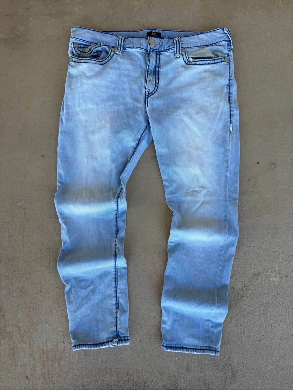True Religion Rocco Relaxed Skinny Jeans Size 42 Light Wash